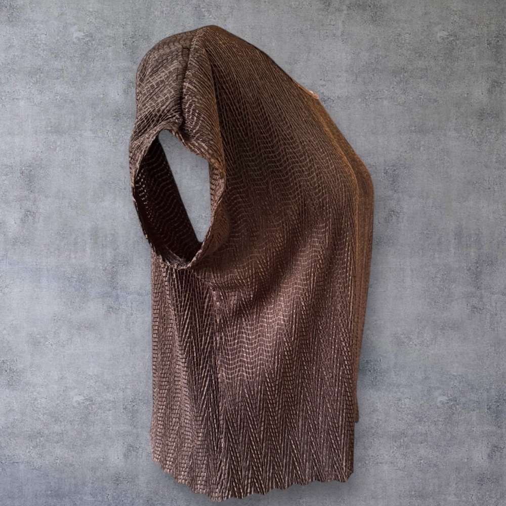 Free | Vintage Elegant Brown Short Sleeve Top - Picture 4 of 15